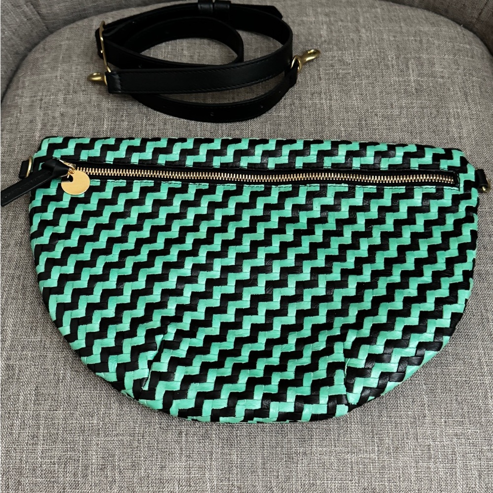 Clare V Grand Fanny Mint Opal/ Black